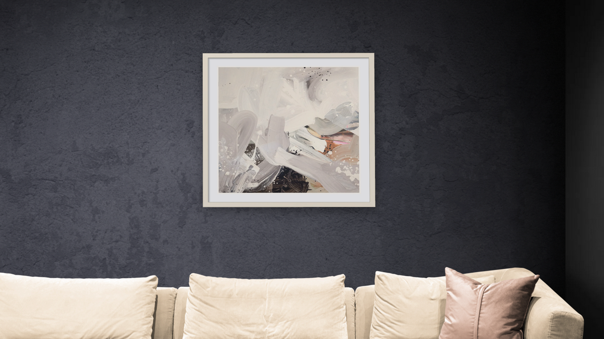 Snack 23 by Nino Yuniardi, shown at 32 × 32 in (81.3 × 81.3 cm) in Ramino Opaque White, living