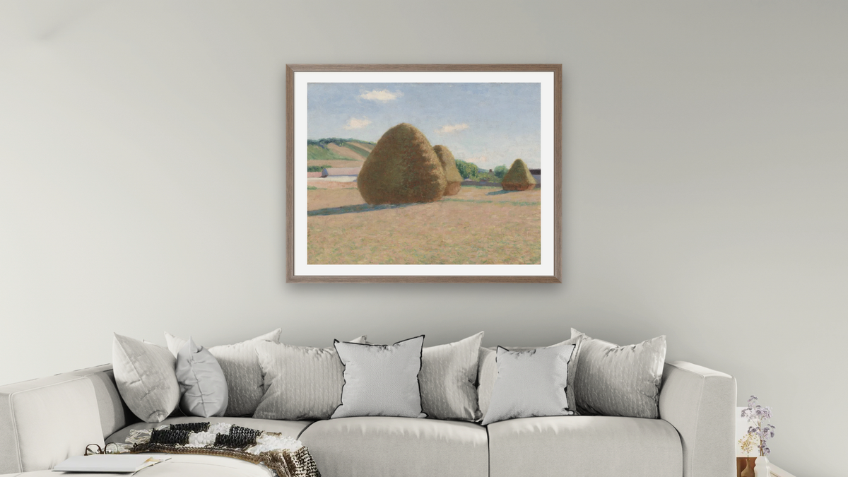 Studies of an Autumn Day by John Leslie Breck, shown at 32 × 40 in (81.3 × 101.6 cm) in Arber Light Walnut, living