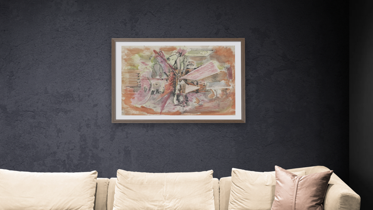 Untitled (verso) by Mark Rothko, shown at 28 × 42 in (71.1 × 106.7 cm) in Arber Light Walnut, living