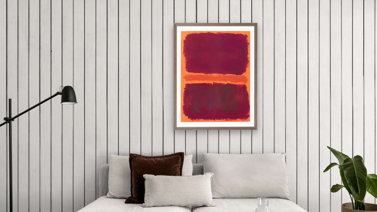 Untitled by Mark Rothko, shown at 30 × 40 in (76.2 × 101.6 cm) in Arber Light Walnut, living