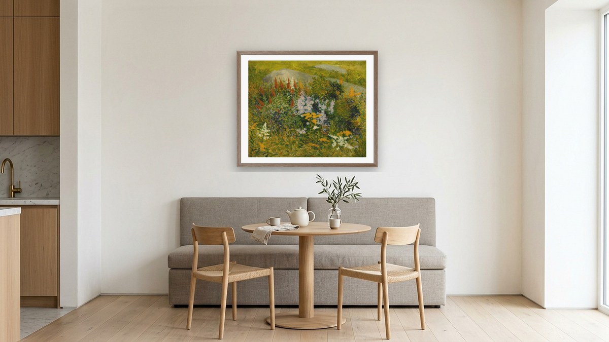 A Bit of Detail by John Leslie Breck, shown at 32 × 40 in (81.3 × 101.6 cm) in Arber Light Walnut, kitchen