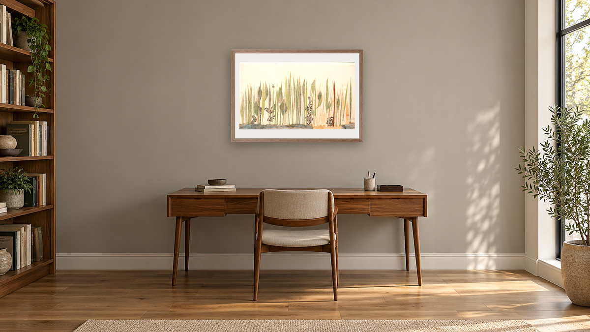 Inch by Inch by Leo Lionni, shown at 28 × 42 in (71.1 × 106.7 cm) in Arber Light Walnut, library