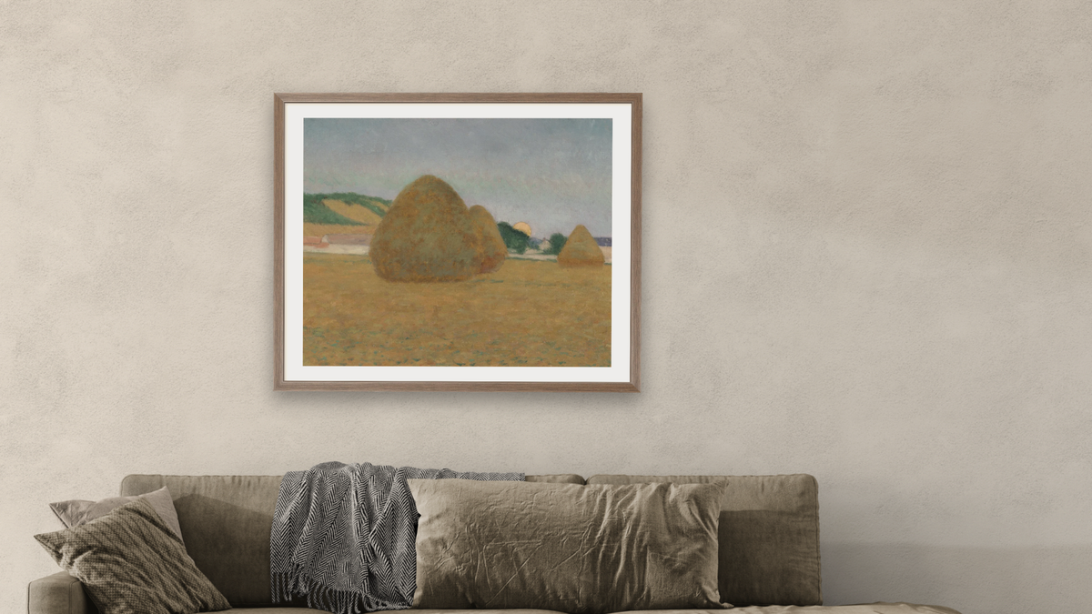 Studies of an Autumn Day by John Leslie Breck, shown at 32 × 40 in (81.3 × 101.6 cm) in Arber Light Walnut, living