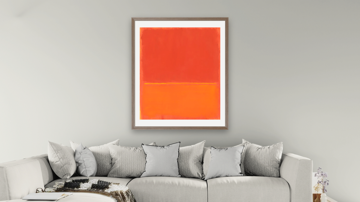Untitled by Mark Rothko, shown at 32 × 40 in (81.3 × 101.6 cm) in Arber Light Walnut, living