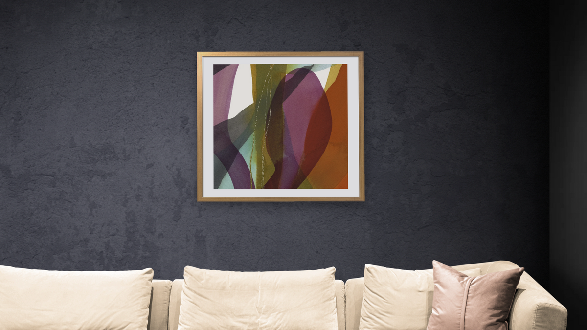 Underwater Reverie 43 by Jenny Phillips, shown at 32 × 32 in (81.3 × 81.3 cm) in Ramino Night Gold, living