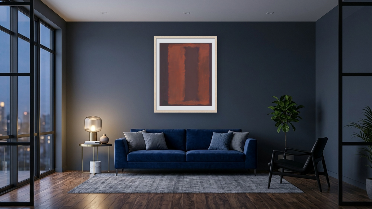 Untitled by Mark Rothko, shown at 32 × 40 in (81.3 × 101.6 cm) in Arber Natural, den