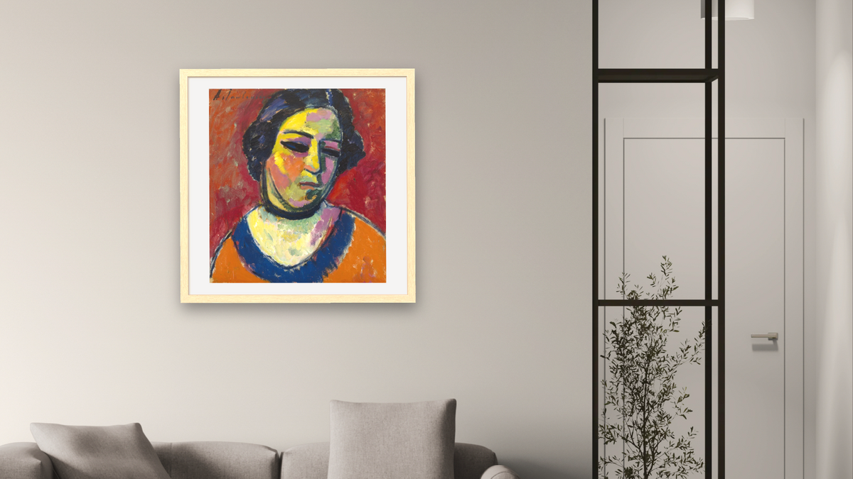 Portrait of a Woman by Alexei Jawlensky, shown at 32 × 32 in (81.3 × 81.3 cm) in Arber Natural, living