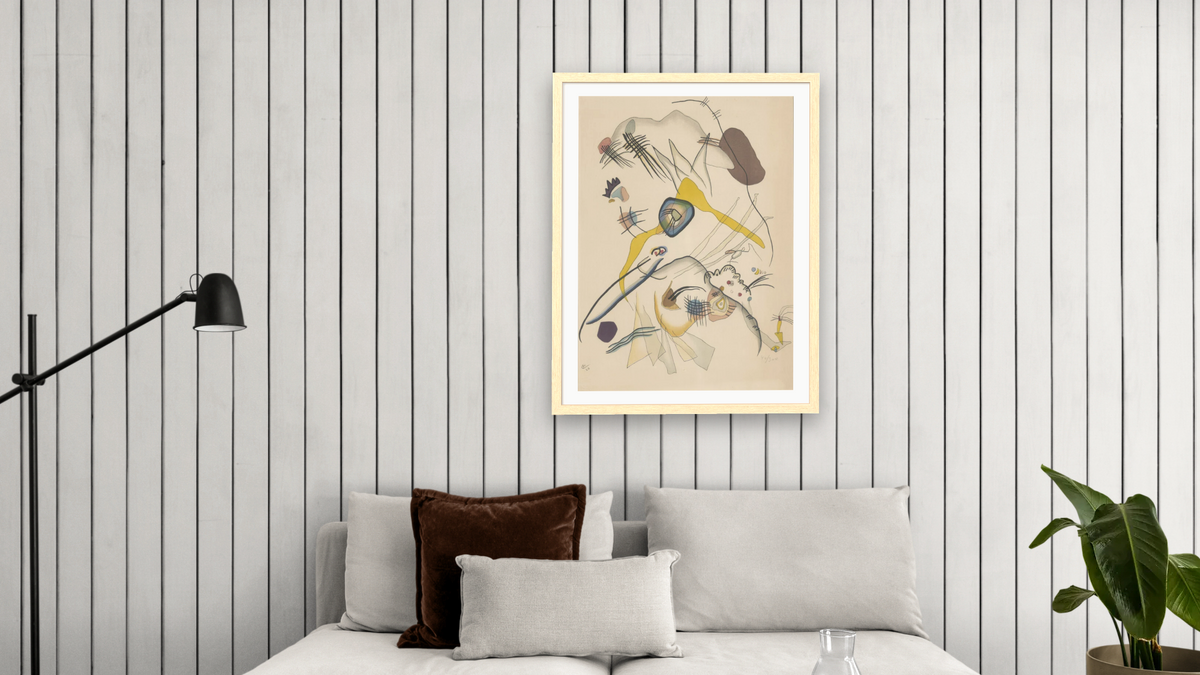 Abstract Composition by Wassily Kandinsky, shown at 30 × 40 in (76.2 × 101.6 cm) in Arber Natural, living