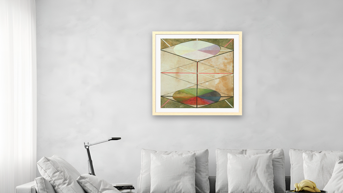 Group IX/SUW, No. 23, The Swan by Hilma af Klint, shown at 32 × 32 in (81.3 × 81.3 cm) in Arber Natural, living