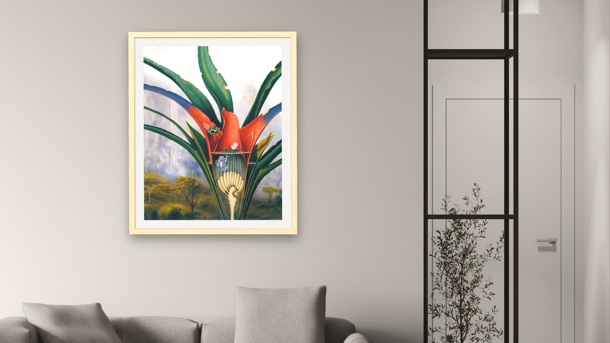 Bromeliad: Kaieteur Falls by Alexis Rockman, shown at 32 × 40 in (81.3 × 101.6 cm) in Arber Natural, living