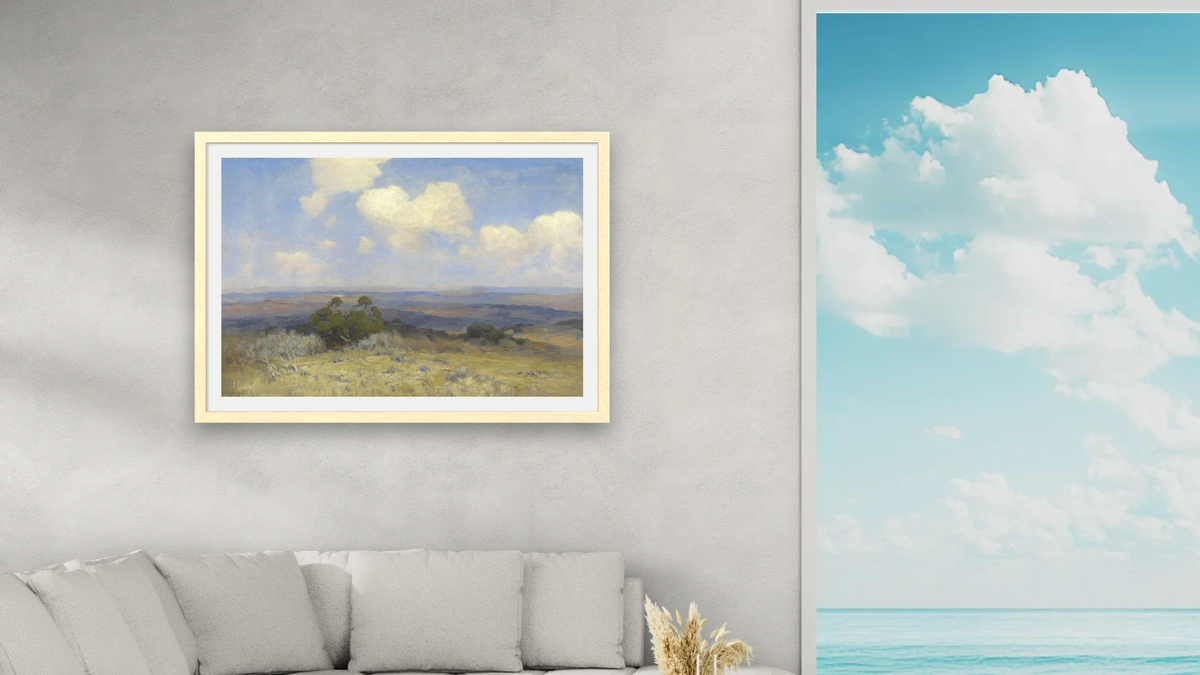 Sunlight and Shadow by Julian Onderdonk, shown at 28 × 42 in (71.1 × 106.7 cm) in Arber Natural, living