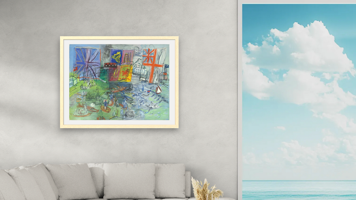 Regatta at Henley by Raoul Dufy, shown at 30 × 40 in (76.2 × 101.6 cm) in Arber Natural, living