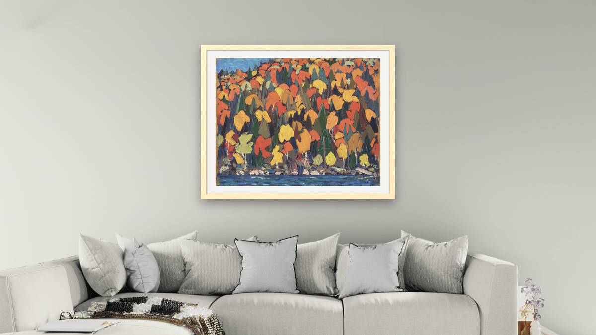 Autumn Foliage by Tom Thomson, shown at 32 × 40 in (81.3 × 101.6 cm) in Arber Natural, living