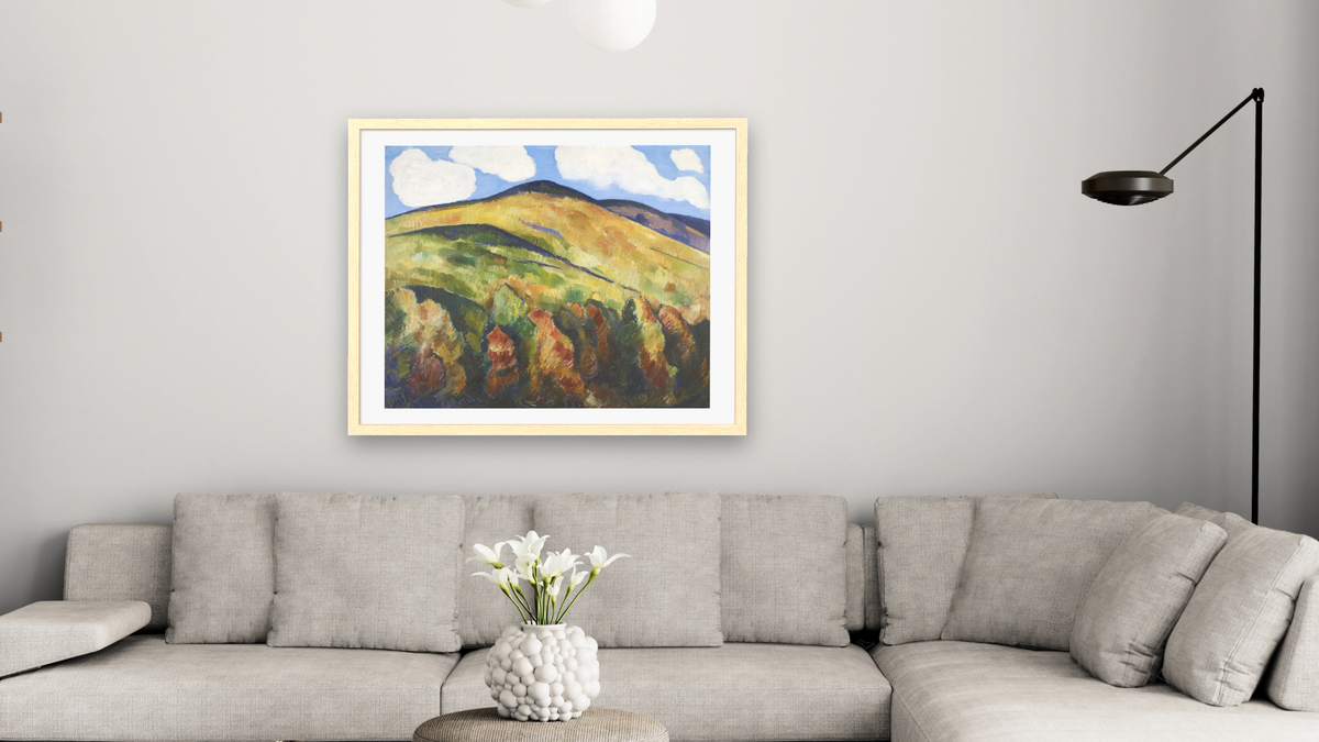 Mountains No. 22 by Marsden Hartley, shown at 32 × 40 in (81.3 × 101.6 cm) in Arber Natural, living