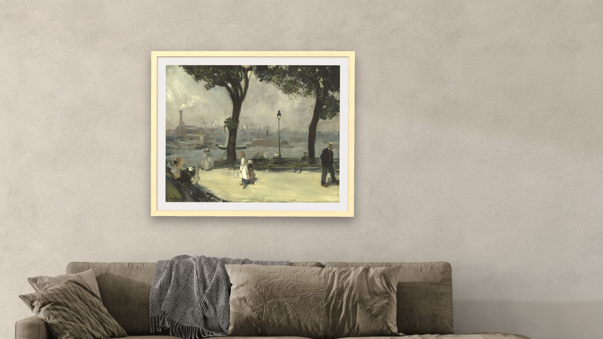 East River Park by William Glackens, shown at 32 × 40 in (81.3 × 101.6 cm) in Arber Natural, living