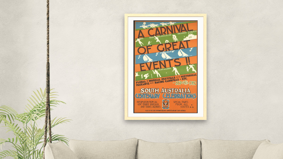 BPL Travel Posters, shown at 28 × 42 in (71.1 × 106.7 cm) in Arber Natural, living