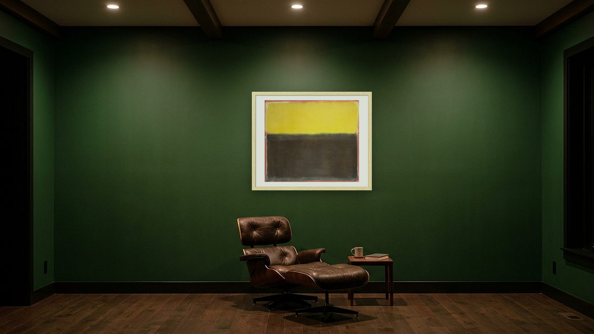Untitled by Mark Rothko, shown at 32 × 40 in (81.3 × 101.6 cm) in Arber Natural, den