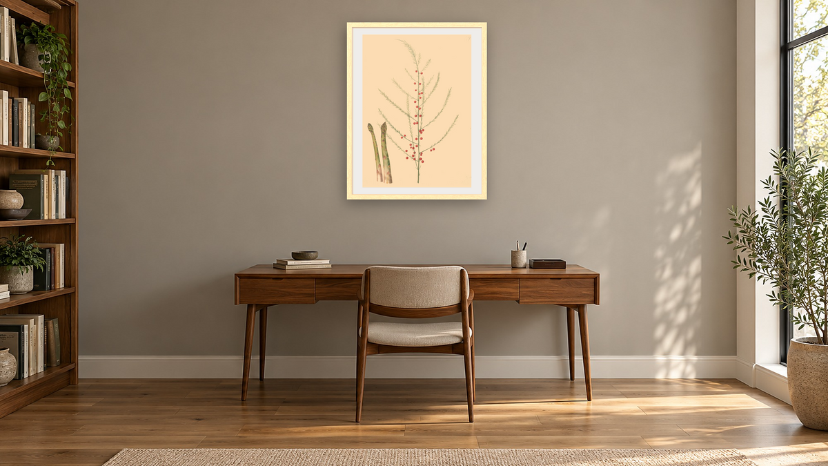 Asparagus officinalis by Johannes Simon Holtzbecher, shown at 30 × 40 in (76.2 × 101.6 cm) in Arber Natural, library