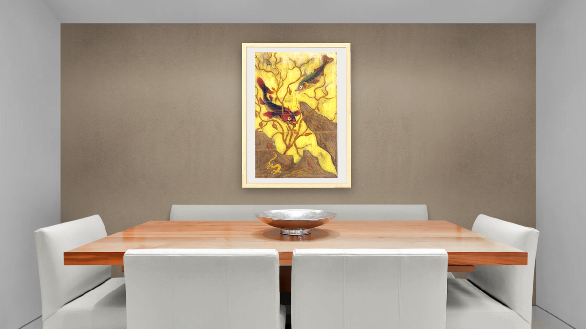 Poissons Et Crustacaes by Paul Elie Ranson, shown at 28 × 42 in (71.1 × 106.7 cm) in Arber Natural, dining