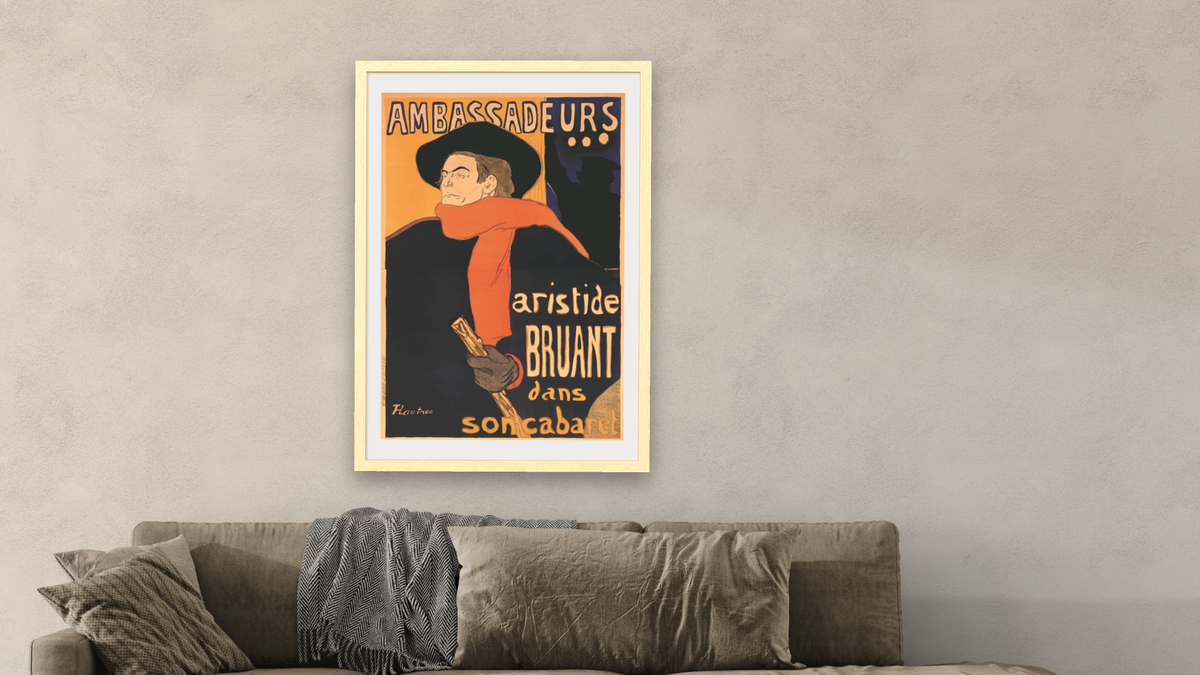 french posters, shown at 28 × 42 in (71.1 × 106.7 cm) in Arber Natural, living
