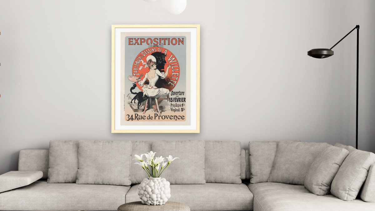 l'Exposition de Tableaux et Dessins de A. Willette, from Les Maîtres de l'affiche, Volume 3 by Jules Chéret, shown at 30 × 40 in (76.2 × 101.6 cm) in Arber Natural, living