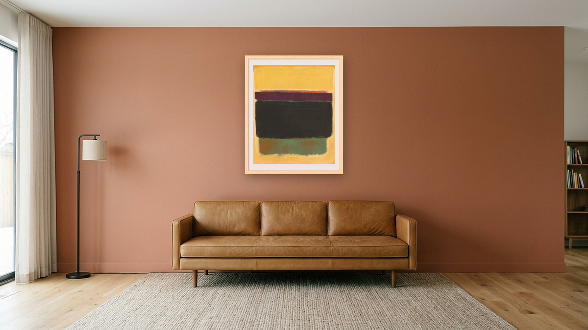 Untitled by Mark Rothko, shown at 32 × 40 in (81.3 × 101.6 cm) in Arber Natural, media room
