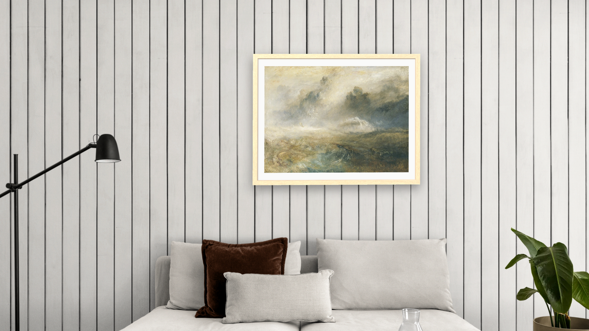 Rough Sea with Wreckage by Joseph Mallord William Turner, shown at 30 × 40 in (76.2 × 101.6 cm) in Arber Natural, living