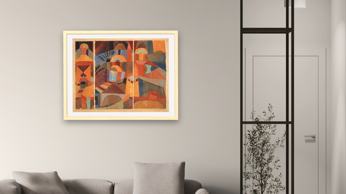 Temple Gardens by Paul Klee, shown at 30 × 40 in (76.2 × 101.6 cm) in Arber Natural, living