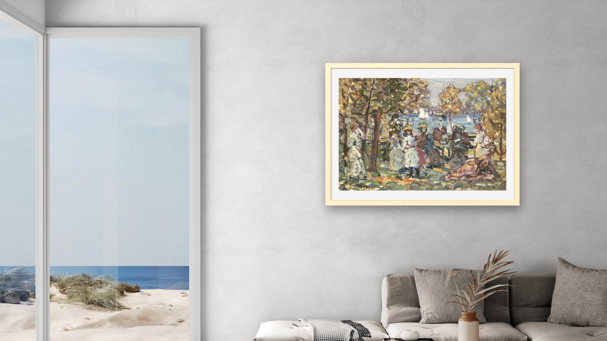 Waterside Park Scene by Maurice Brazil Prendergast, shown at 30 × 40 in (76.2 × 101.6 cm) in Arber Natural, living