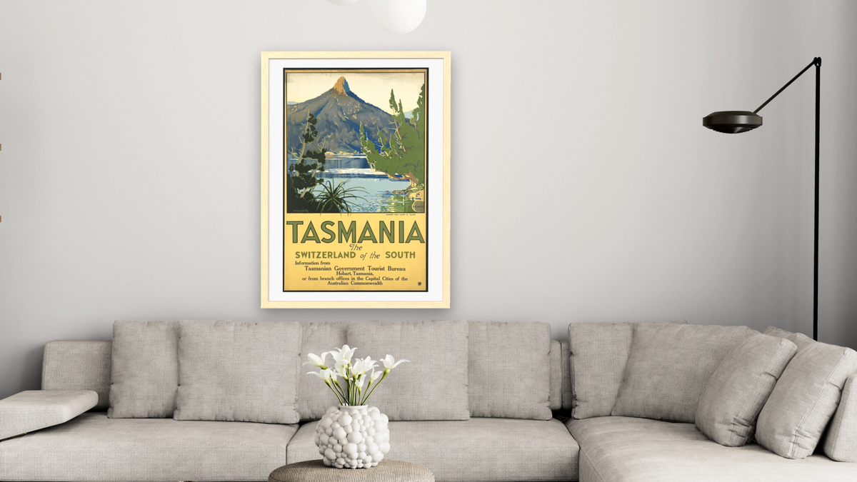 BPL Travel Posters, shown at 28 × 42 in (71.1 × 106.7 cm) in Arber Natural, living