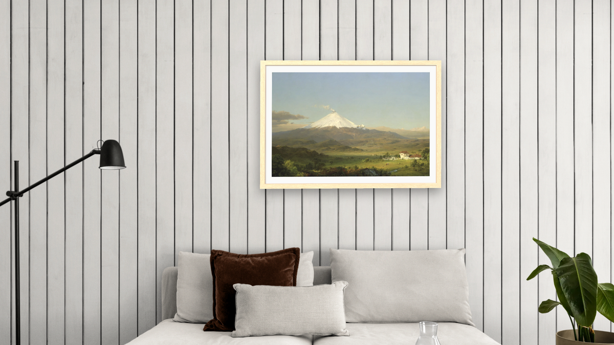 Cotopaxi by Frederic Edwin Church, shown at 28 × 42 in (71.1 × 106.7 cm) in Arber Natural, living