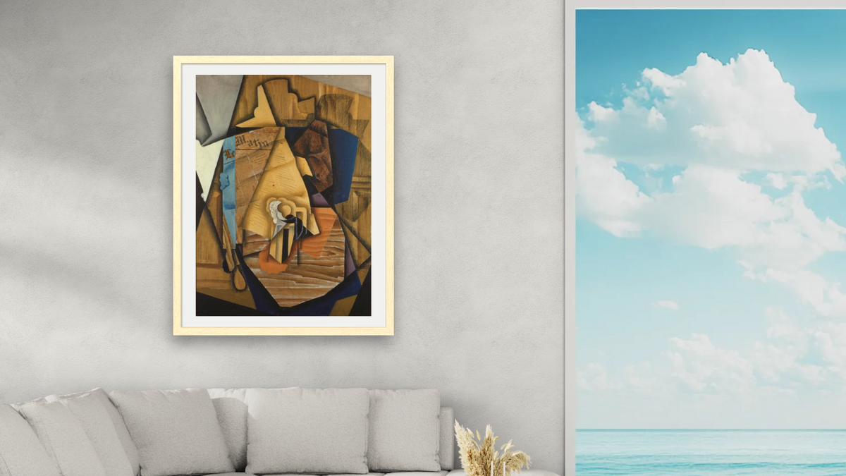 The Man at the Café by Juan Gris, shown at 30 × 40 in (76.2 × 101.6 cm) in Arber Natural, living