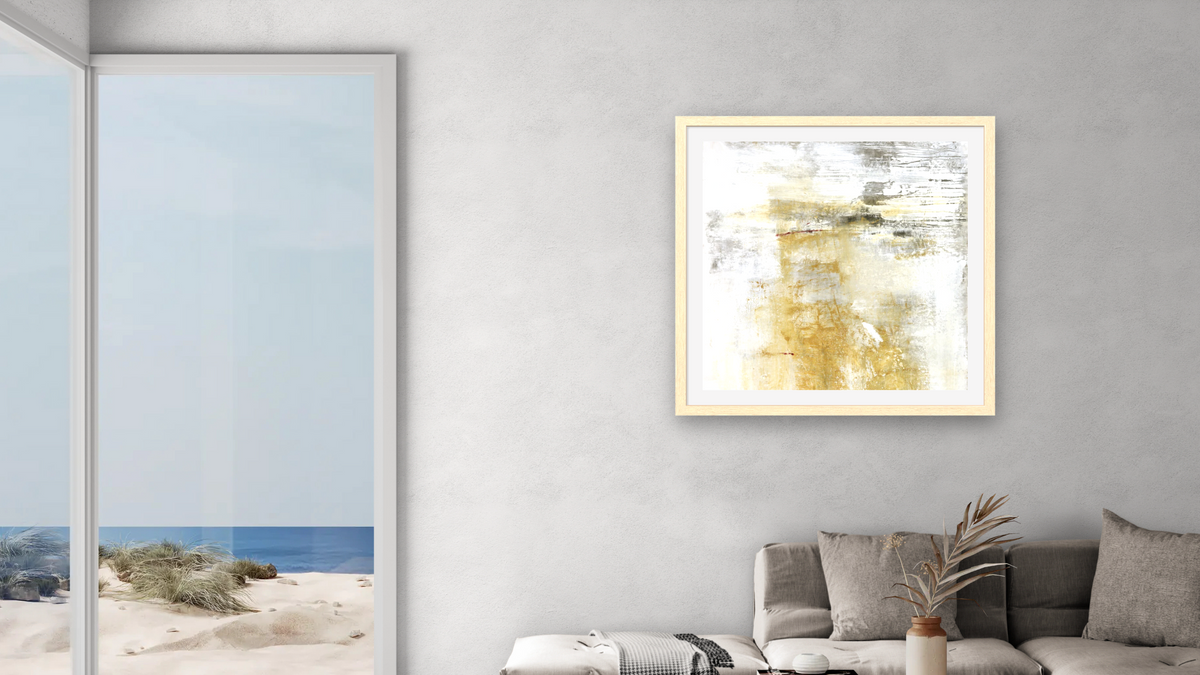 No. 225 by Michelle Oppenheimer, shown at 32 × 32 in (81.3 × 81.3 cm) in Arber Natural, living