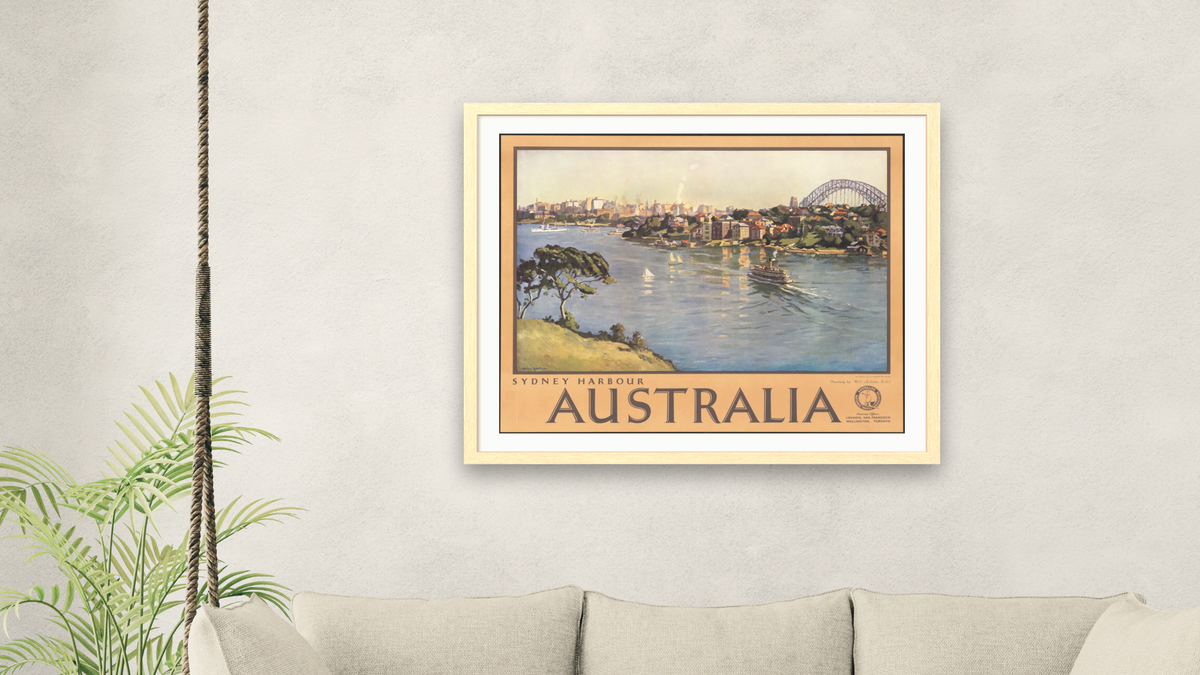 BPL Travel Posters - Landscape by R.Mac Holbert, shown at 32 × 40 in (81.3 × 101.6 cm) in Arber Natural, living