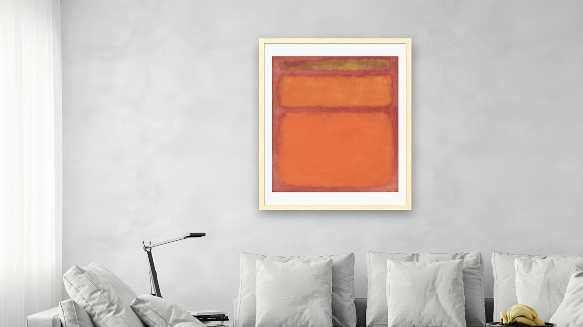 Orange, Red, Yellow by Mark Rothko, shown at 32 × 40 in (81.3 × 101.6 cm) in Arber Natural, living