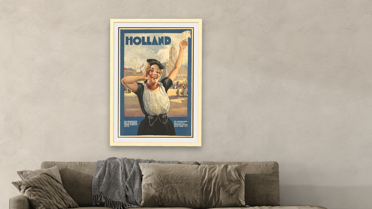 BPL Travel Posters, shown at 28 × 42 in (71.1 × 106.7 cm) in Arber Natural, living