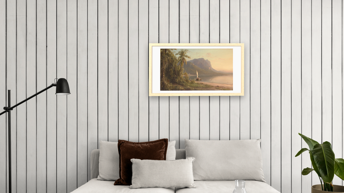 Jamaica by Frederic Edwin Church, shown at 20 × 40 in (50.8 × 101.6 cm) in Arber Natural, living