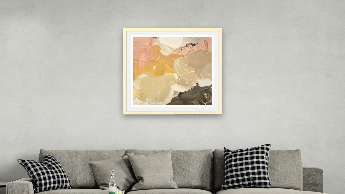 Snack 2 by Nino Yuniardi, shown at 32 × 32 in (81.3 × 81.3 cm) in Arber Natural, living