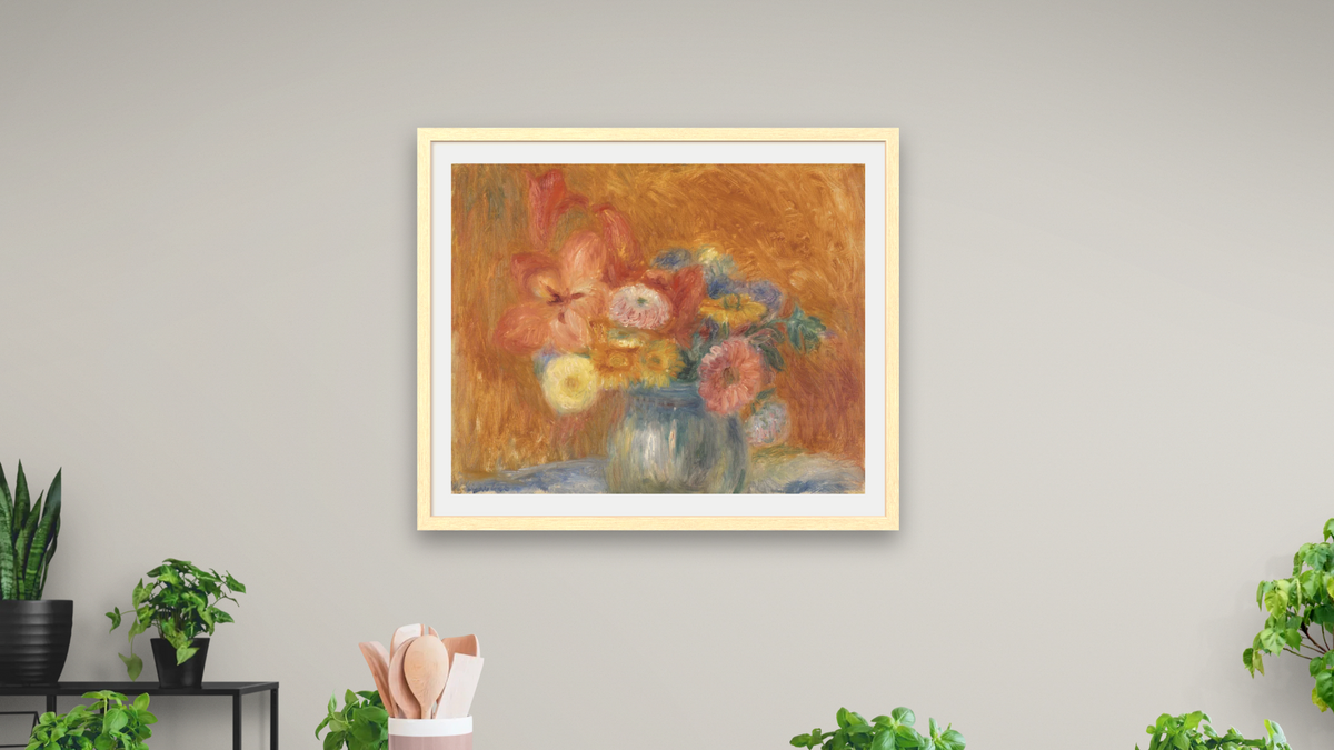 Green Bowl of Flowers by William Glackens, shown at 32 × 40 in (81.3 × 101.6 cm) in Arber Natural, dining