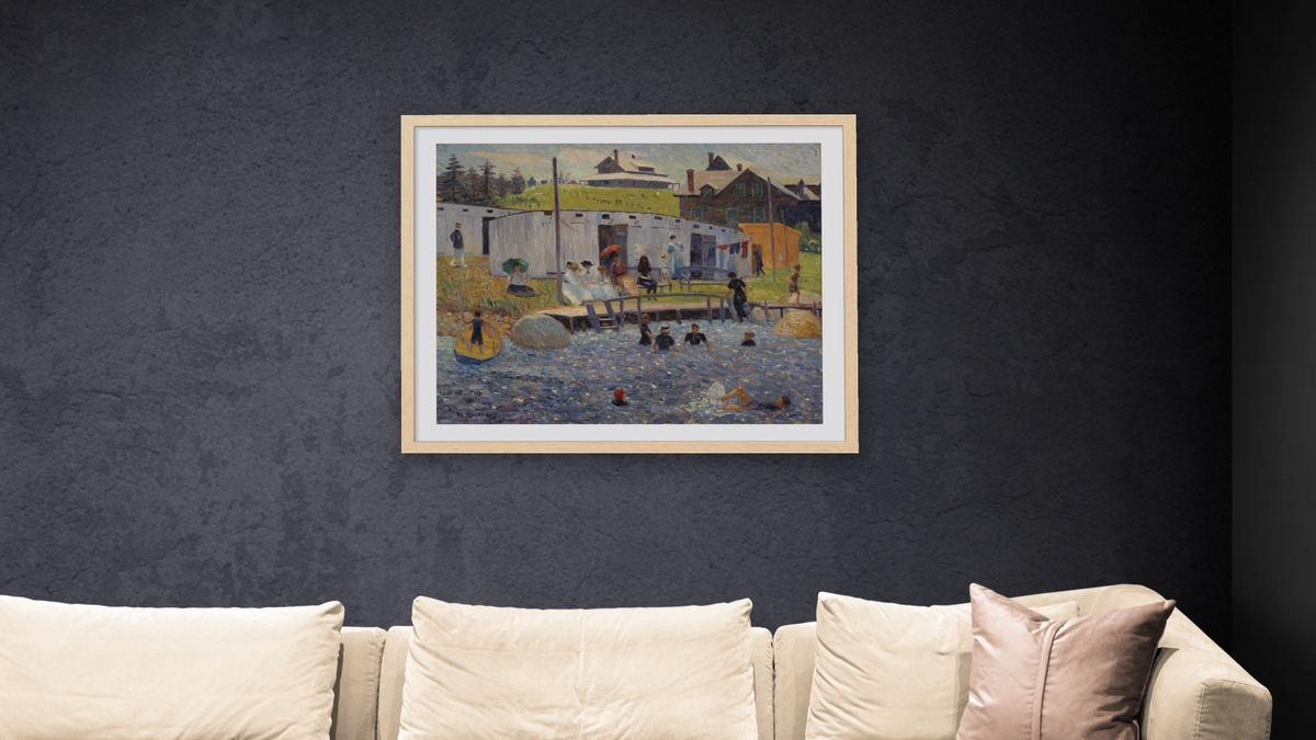 The Bathing Hour, Chester, Nova Scotia by William Glackens, shown at 32 × 40 in (81.3 × 101.6 cm) in Arber Natural, living