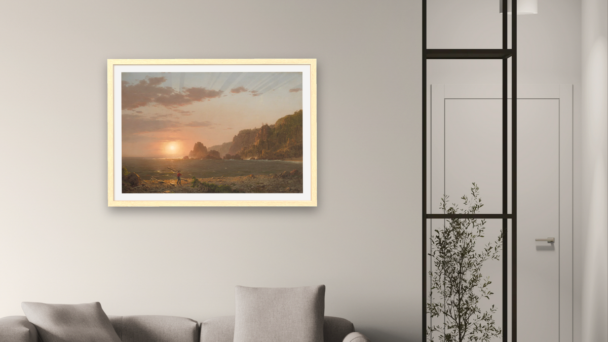 Grand Manan Island, Bay of Fundy by Frederic Edwin Church, shown at 28 × 42 in (71.1 × 106.7 cm) in Arber Natural, living