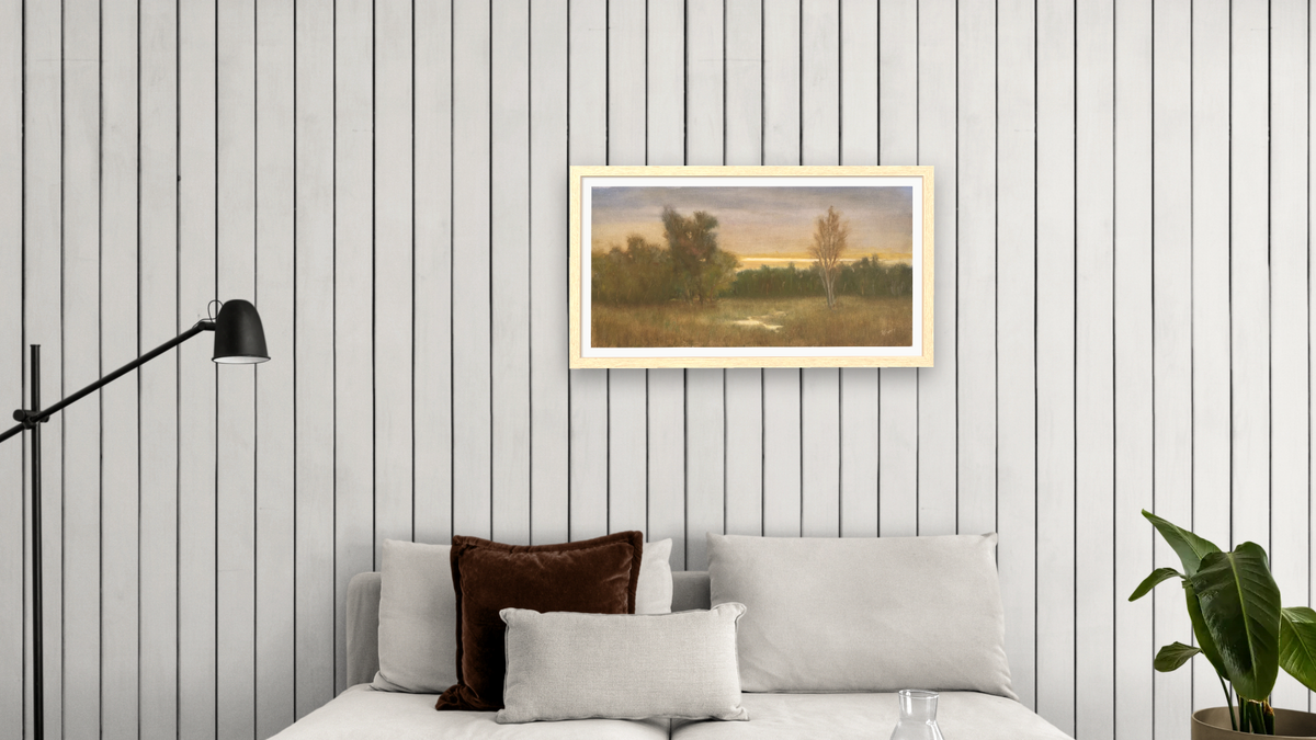 Breaking by Donald Darst, shown at 20 × 40 in (50.8 × 101.6 cm) in Arber Natural, living