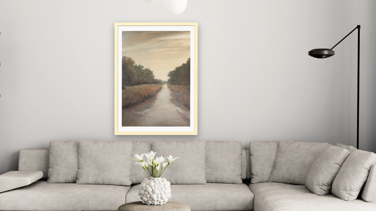 Overcast by Donald Darst, shown at 28 × 42 in (71.1 × 106.7 cm) in Arber Natural, living