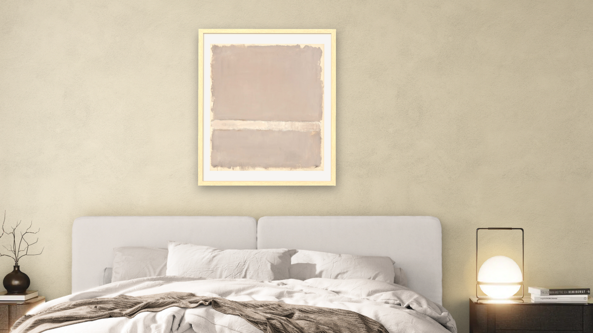 Untitled by Mark Rothko, shown at 32 × 40 in (81.3 × 101.6 cm) in Arber Natural, bedroom