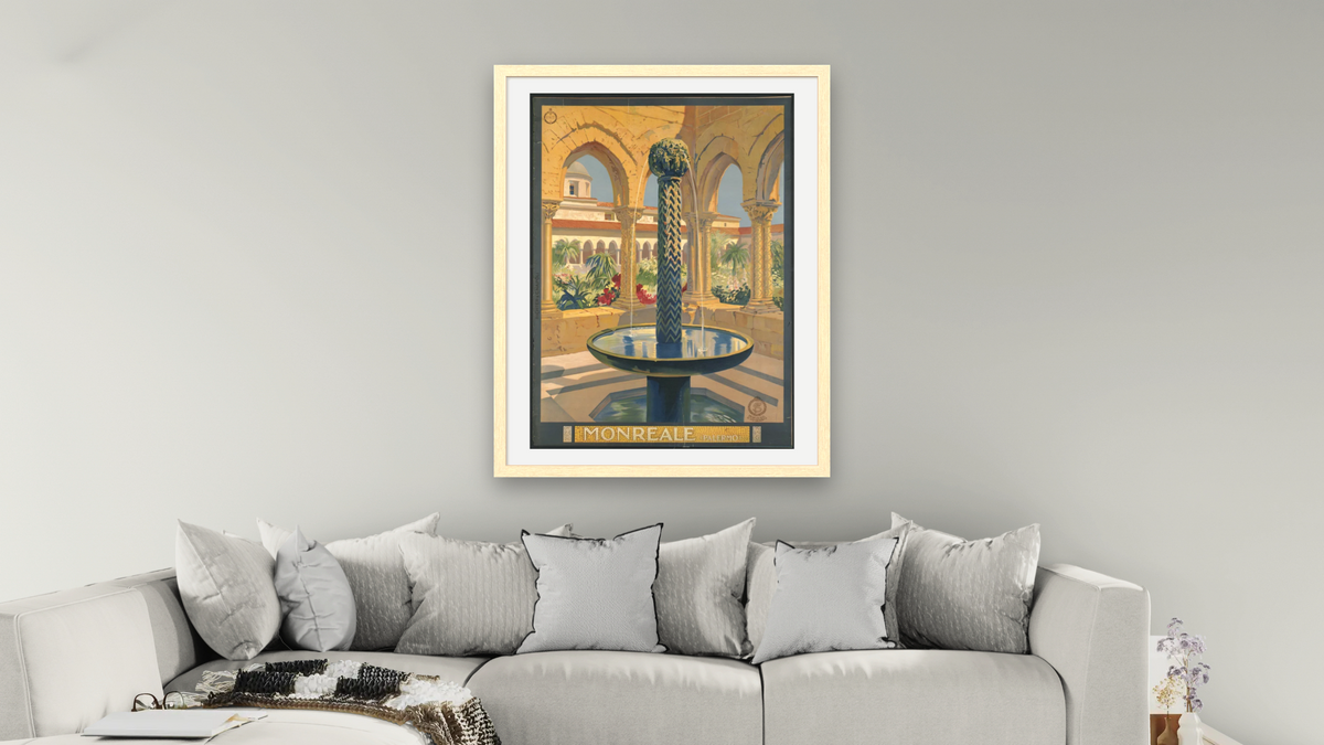 BPL Travel Posters, shown at 30 × 40 in (76.2 × 101.6 cm) in Arber Natural, living