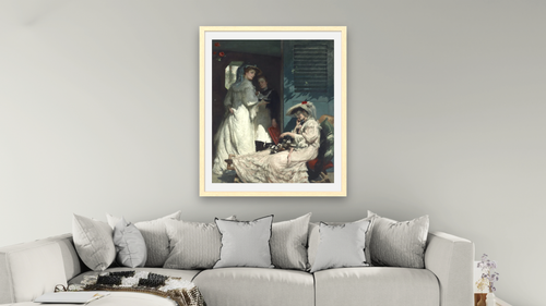 A summer morning by Rupert Bunny, shown at 32 × 40 in (81.3 × 101.6 cm) in Arber Natural, living [arteriel-render:v6:room_a:32x40@50,36]