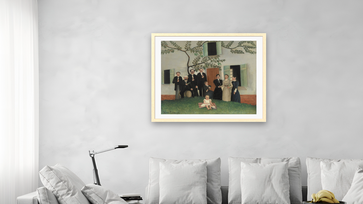 The Family (La famille) by Henri Rousseau, shown at 32 × 40 in (81.3 × 101.6 cm) in Arber Natural, living