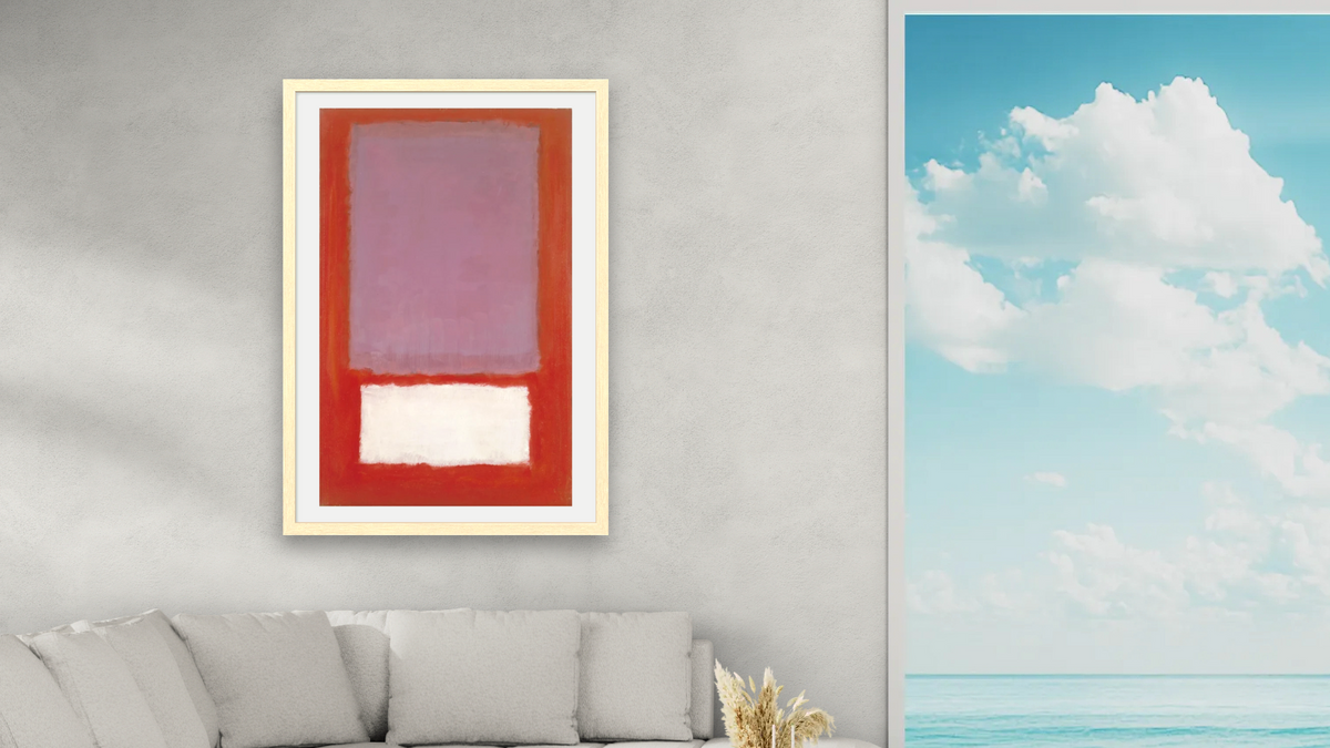No. 5 by Mark Rothko, shown at 28 × 42 in (71.1 × 106.7 cm) in Arber Natural, living