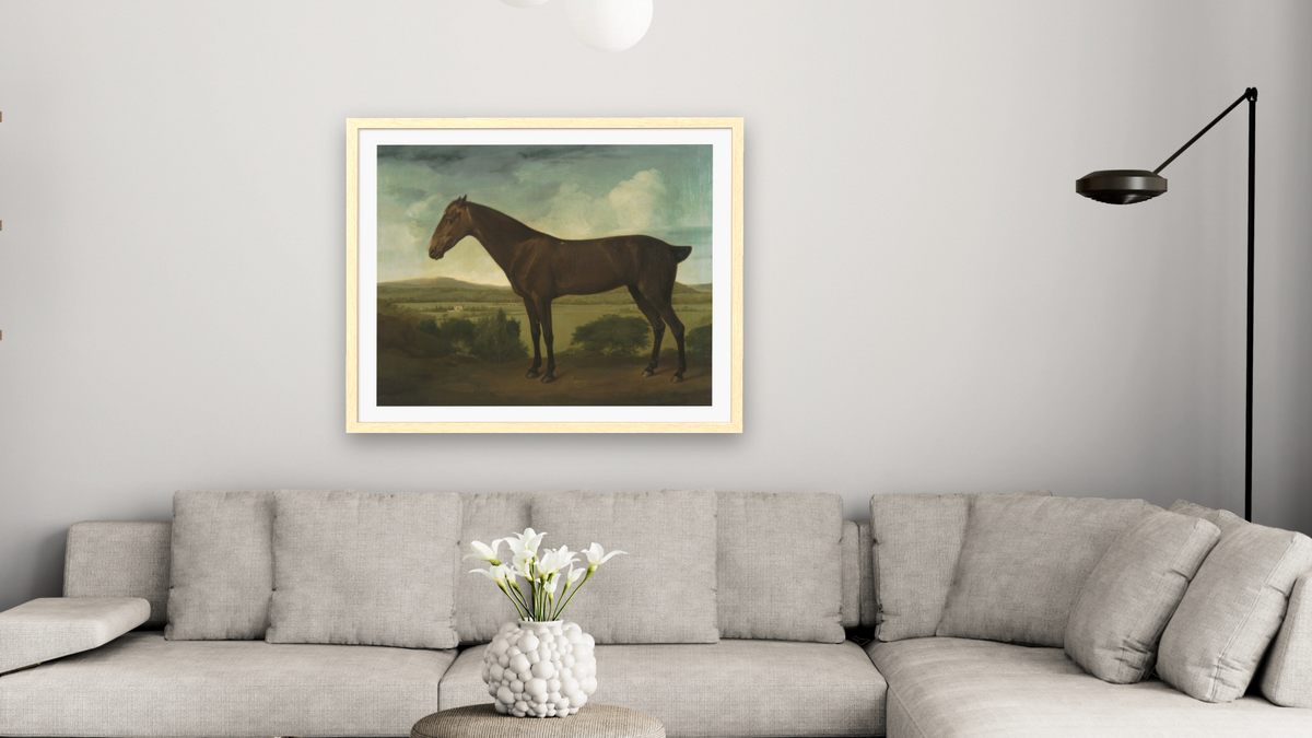 Brown Horse in a Hilly Landscape by After George Stubbs, shown at 32 × 40 in (81.3 × 101.6 cm) in Arber Natural, living