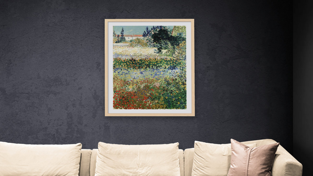Garden in Bloom, Arles by Vincent van Gogh, shown at 32 × 40 in (81.3 × 101.6 cm) in Arber Natural, living